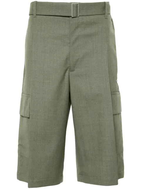 Études Studio Envol belted tailored shorts Green E24MM891D00831