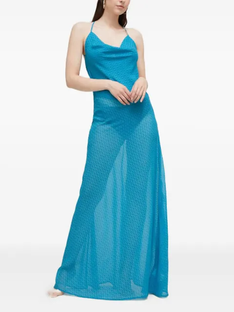Trussardi criss-cross maxi dress Blue TRU1WCU07