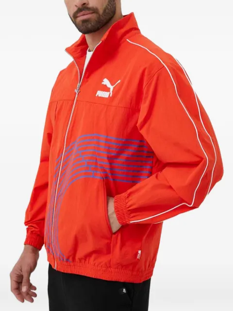 PUMA zipped graphic jacket Orange 539020