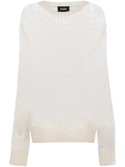 We11done open-knit drop-shoulder jumper Neutrals WDKT124609UBG
