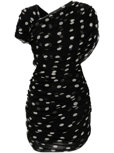 Saint Laurent polka-dot mini dress Black 776449Y5I78