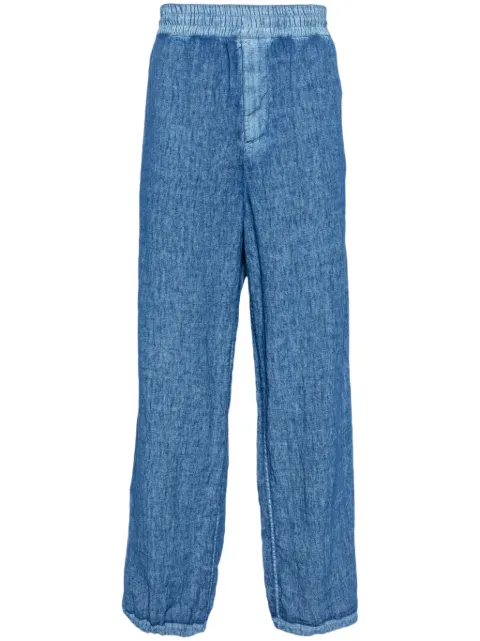 Burberry straight-leg linen trousers Blue 8080651