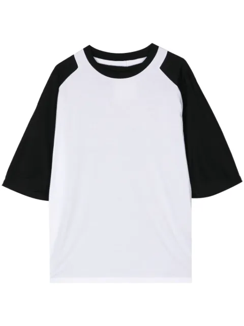 Fumito Ganryu two-tone cotton T-shirt White FU11CU02