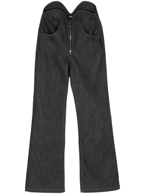 We11done uneven thigh-rise wide-leg jeans Blue WDDP124335WNV