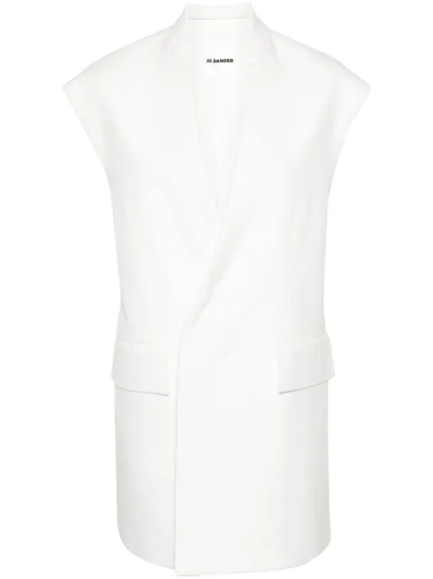 Jil Sander V-neck oversized gilet Neutrals J03BN0140J45078