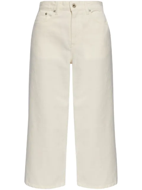 Kenzo Sumire high-rise cropped jeans White FE52DP2236W4