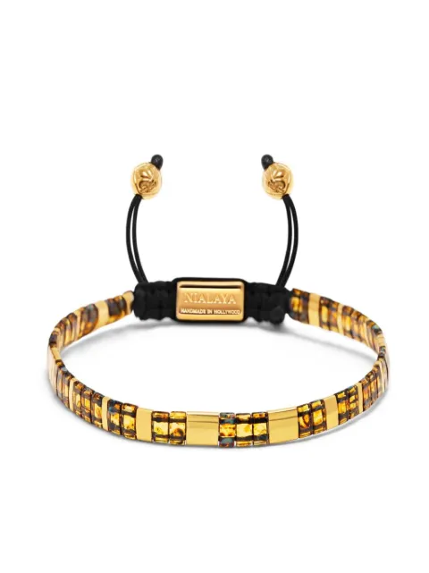 Nialaya Jewelry tila-beads marbled bracelet Gold WB5006
