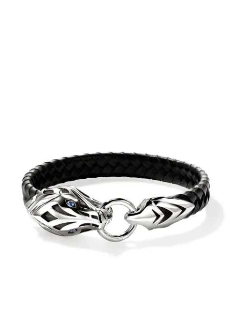 John Hardy sterling silver and leather Naga sapphire bracelet Silver BUS603611BSP