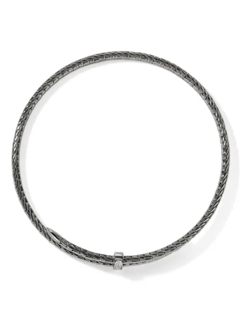 John Hardy Spear Coil diamond choker necklace Silver NBP9011292BRDDI