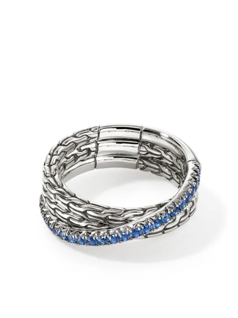 John Hardy sterling silver JH Essential Crossover diamond ring Silver RBS987154BSP