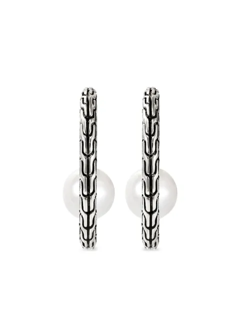 John Hardy JH Essential pearl hoop earring Silver EB987271
