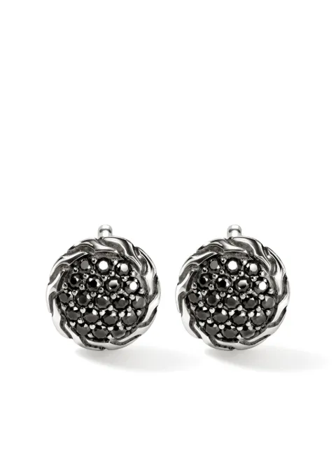 John Hardy Carved Chain sapphire stud earrings Silver EBS987024BLS