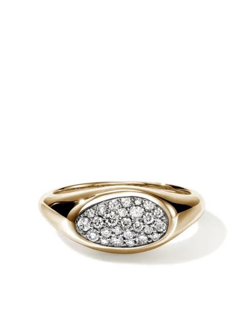 John Hardy 14kt yellow gold Pebble diamond ring Gold RGGX9874772DI