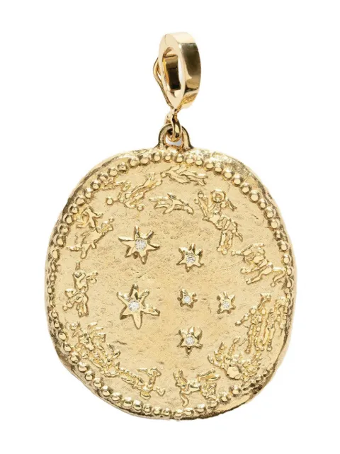 Azlee 18kt yellow gold large Zodiac diamond charm Gold C643G18