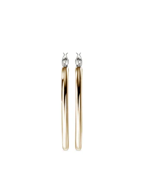 John Hardy 14kt yellow gold Essential diamond hoop earrings Silver EZZ98711