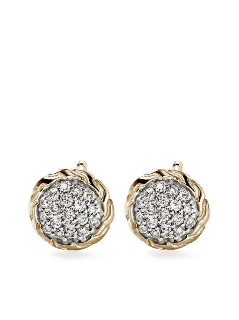 John Hardy 14kt yellow gold JH Essential diamond stud earrings Gold EGGX987022DI