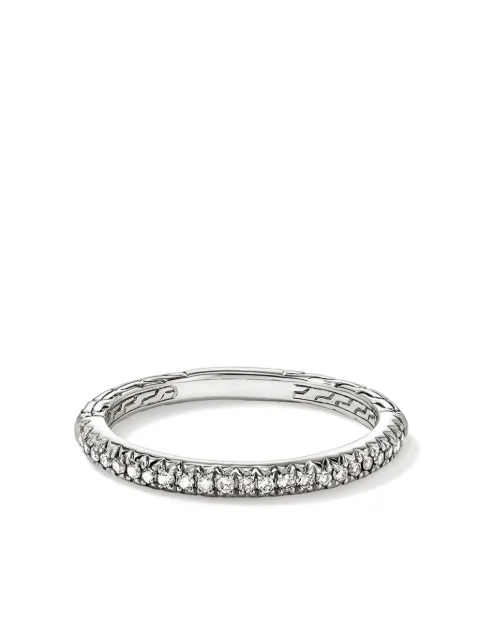 John Hardy sterling silver JH Essential diamond band ring Silver RBP987032DI