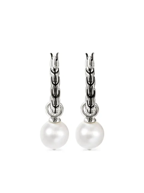 John Hardy JH Essential pearl hoop earrings Silver EB987261