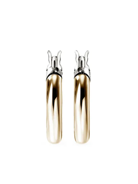 John Hardy 14kt yellow gold Essential Crossover diamond hoop earrings Gold EZZ98709