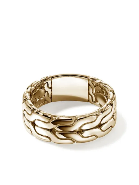 John Hardy 14kt yellow gold Carved Chain ring Gold RMGG99842
