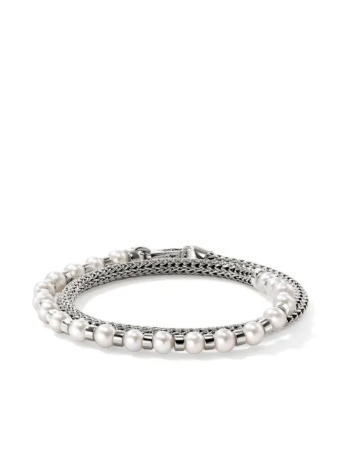 John Hardy JH Essential Wrap pearl bracelet Silver BU9011061