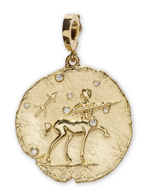 Azlee 18kt yellow gold large Of The Star Sagittarius Coin pendant Gold C918G18