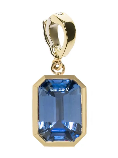 Azlee 18kt yellow gold large Rich sapphire pendant charm Gold C1159G18