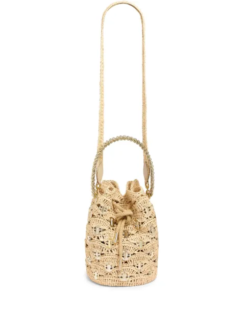 Rabanne 1969 Raphia Wave Paco bucket bag Neutrals 24FSS0478NAT026