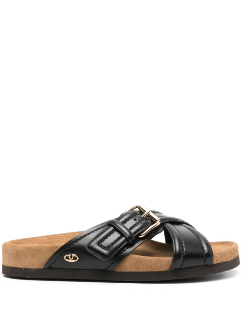 Valentino Garavani VLogo-plaque leather slides Black WS0IZ5VRN