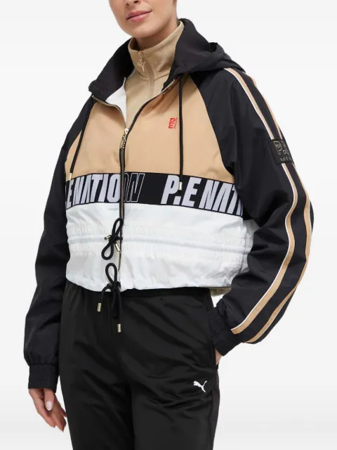 P.E Nation hooded striped jacket Black 241J234