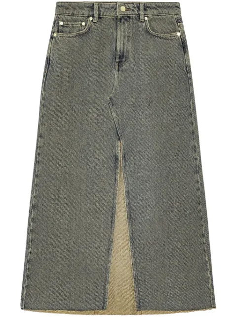GANNI long denim skirt Brown J1477