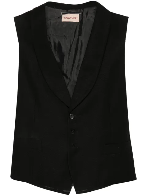 Romeo Gigli Pre-Owned 1990s geometric-pattern cotton waistcoat Black ROGI250PO