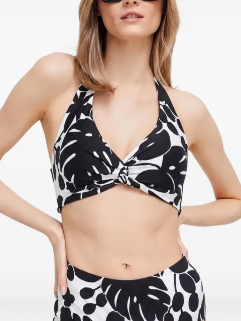 Kate Spade knotted floral bikini top Black S46317