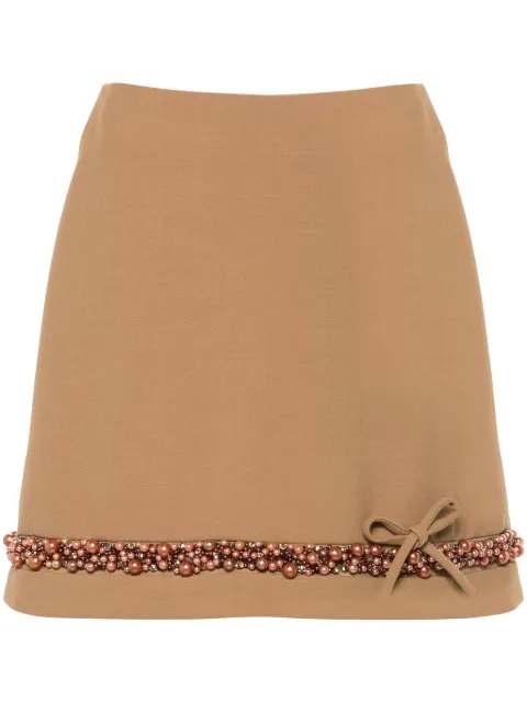 Viktor & Rolf pearl-embellished mini skirt Brown EB0422225124