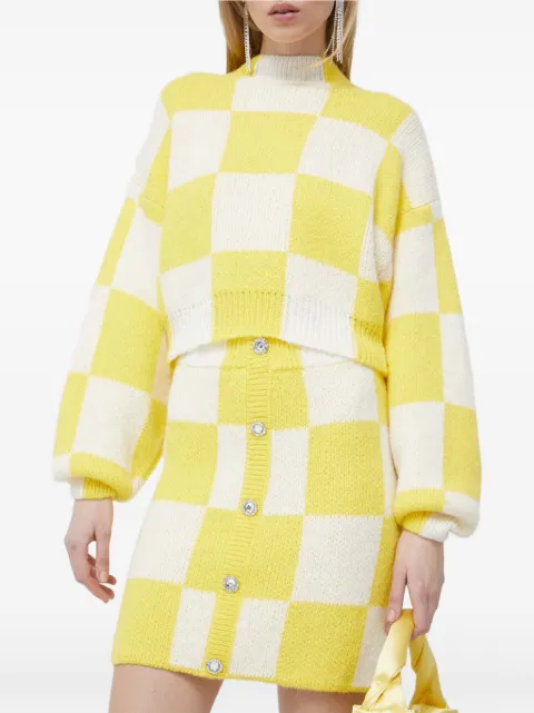 Stine Goya checkerboard button mini skirt Yellow SG4815