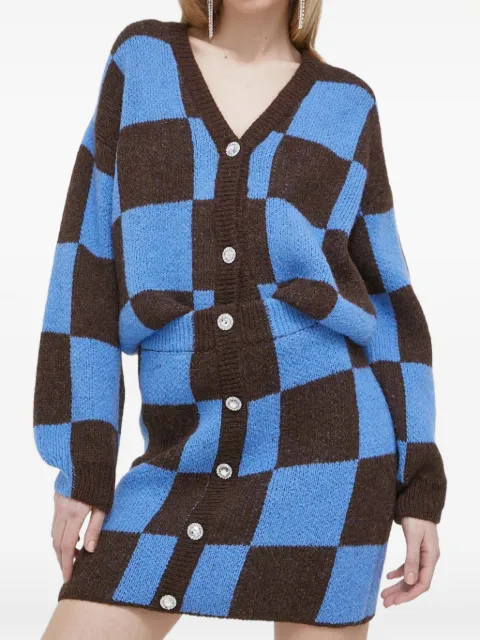 Stine Goya checkerboard button mini skirt Blue SG4815