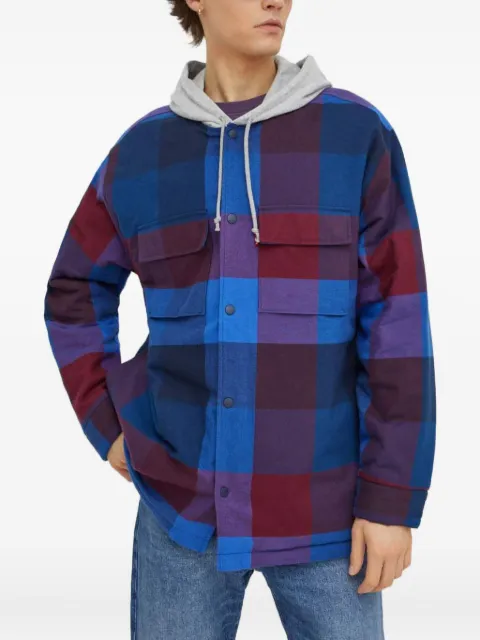 Levi's hooded check jacket Blue A7264