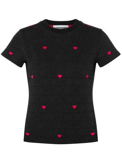 Moschino heart-motif short-sleeve T-shirt Black A07077745