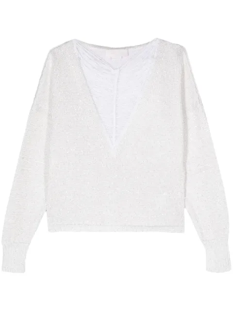 Genny sequin-embellished jumper White 76AAF814CMX14