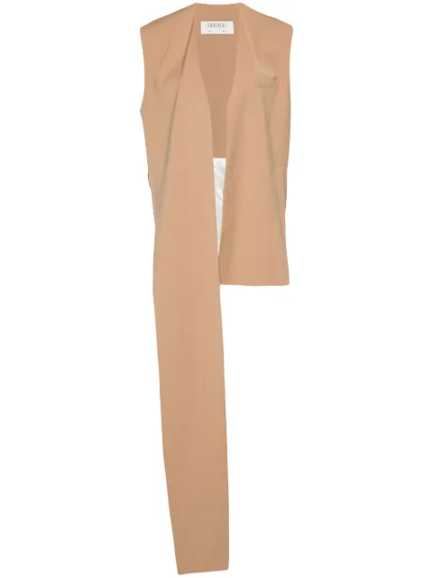 Gauchère strap-detail wool waistcoat Neutrals M12402270321