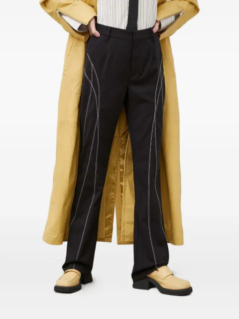 Gestuz contrast stitching trousers Black 10908839
