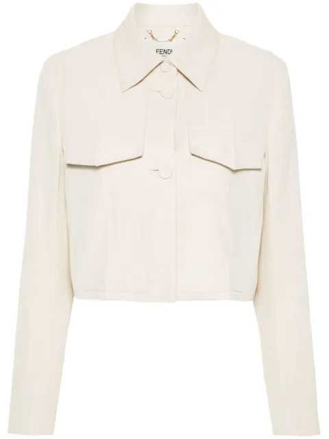 FENDI twill cropped jacket Neutrals FJ7474ARU5