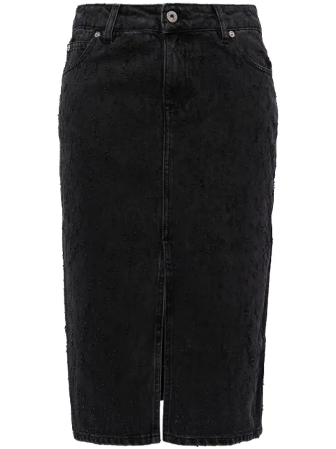 Halfboy logo-patch cotton skirt Black HSS241WBSK083069