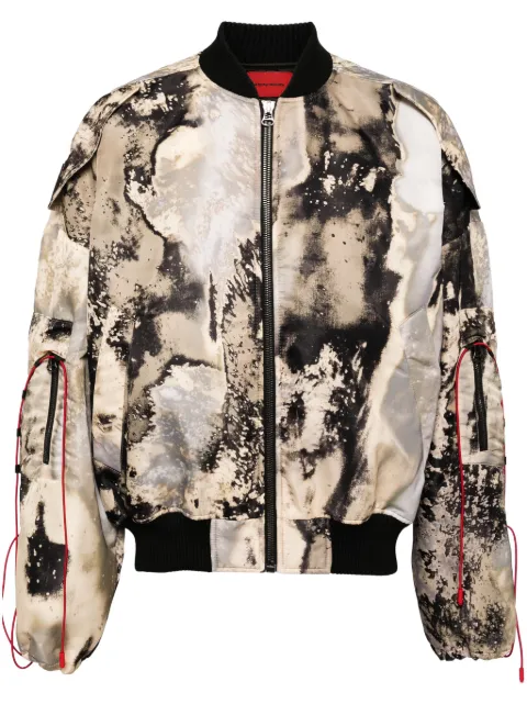 A BETTER MISTAKE Erosion abstract-print bomber jacket Brown 08D19PB039