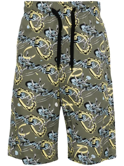 A.P.C. Vince graphic-print cotton shorts Green COGXQH10200