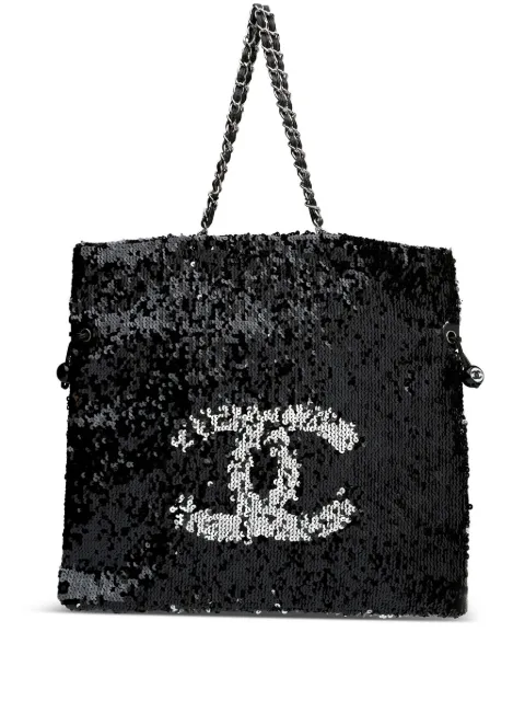 CHANEL Pre-Owned 2010 large Summer Nights tote bag Black CHANELSEQUINLARGETOTE