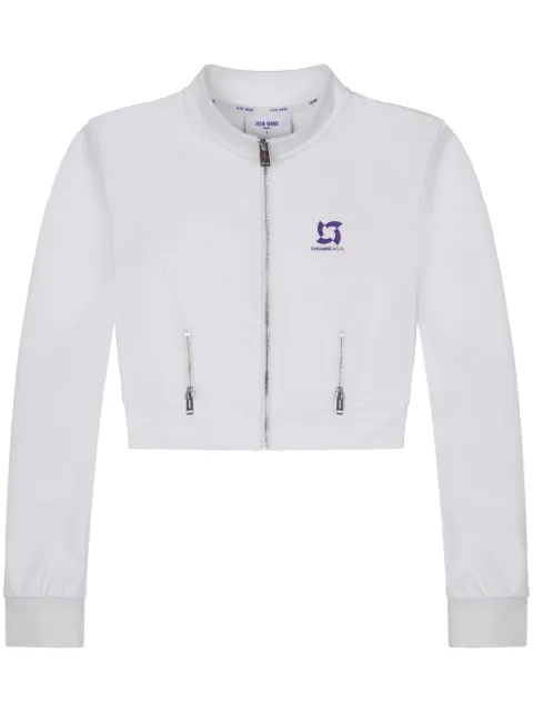 TEAM WANG design logo-print cropped track jacket White TWSK24A003WH