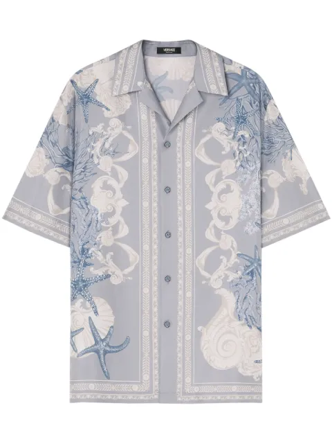 Versace Barocco Sea silk shirt Blue 10039261A11093