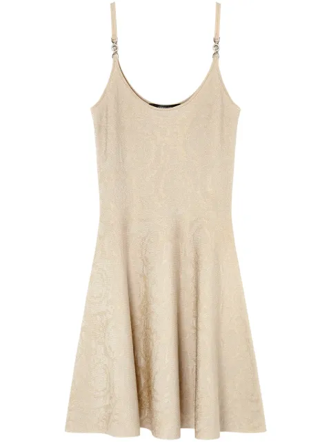Versace Barocco jacquard flared mini dress Neutrals 10156651A10004