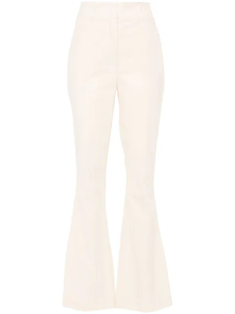 Genny crinkled-finish flared trousers Neutrals 76AJA173N0370